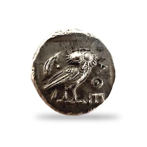 Greek Athena Attica Owl Hand Struck 400 BCE Ar Obol Micro-currency Fraction Silver Coin