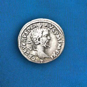 Roman Imperial Denarius of Emperor Septimus Severus Hand Struck Solid Silver Coin