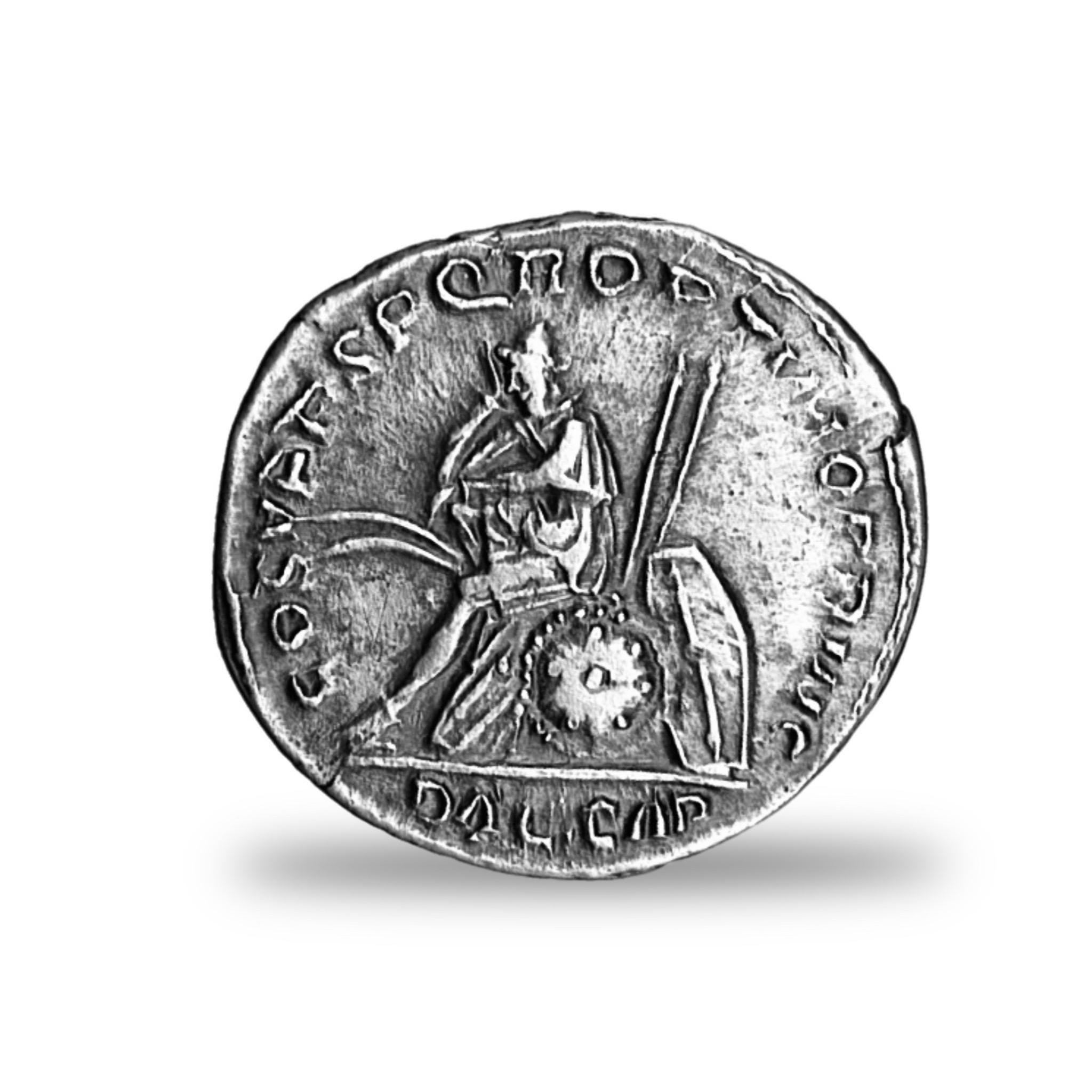 ローマ帝国デナリウス、トラヤヌス帝（紀元103～111年）の手打ち純銀貨