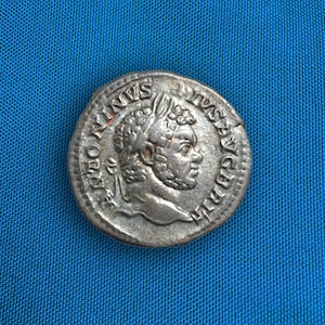 Roman Imperial Denarius of Emperor Caracalla Hand Struck Solid Silver Coin