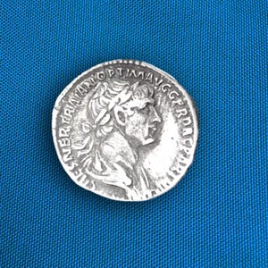 Roman Imperial Denarius of Emperor Trajan Hand Struck Solid Silver Coin
