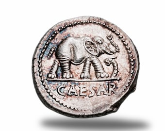古代ローマのデナリウス象ユリウス・カエサル紀元前48～49年古代ローマ 