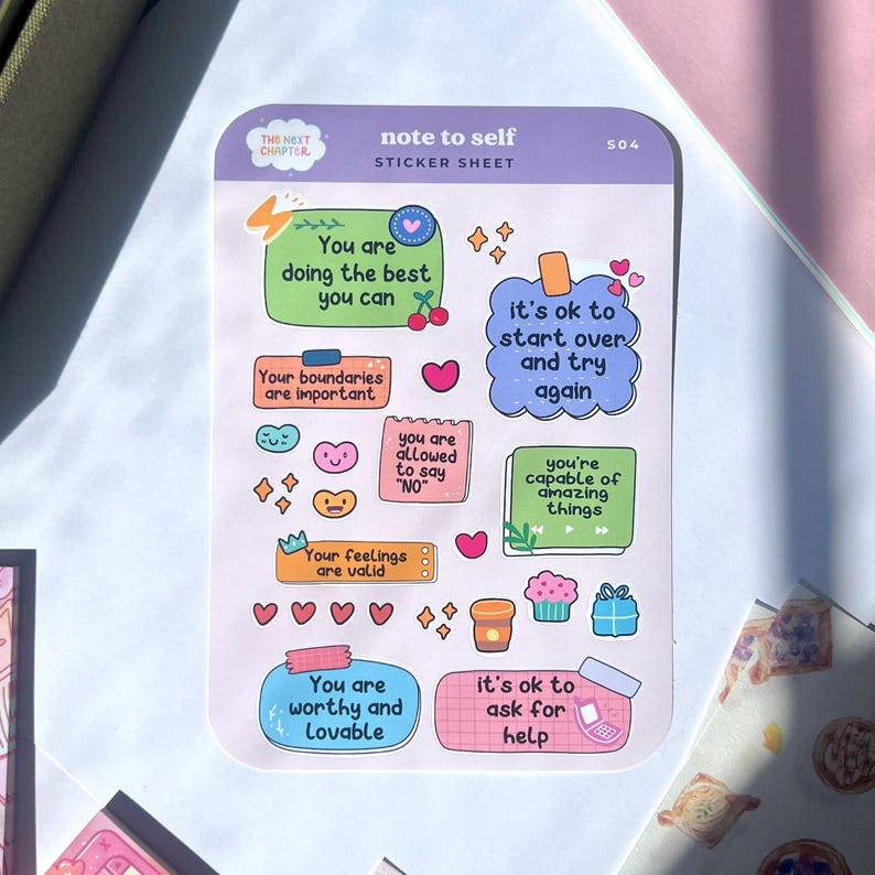 S04 Note to Self Sticker Sheet - Etsy