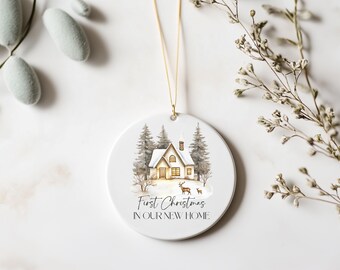 First Christmas in Our New Home Ceramic Ornament: Holiday Decoration