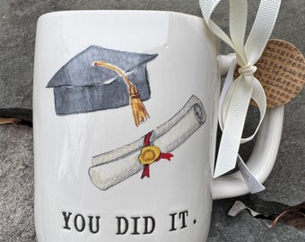 Rae Dunn Graduation Mug: Class of 2025 Ceramic Coffee Cup