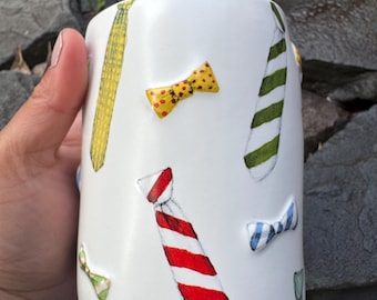 Rae Dunn Dad Mug, Necktie Design, Magenta Artisan Collection