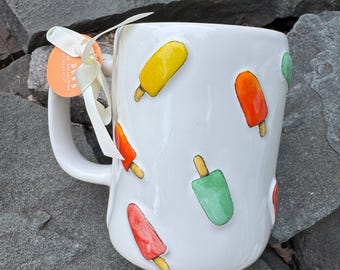 Rae Dunn Mug: Rustic Pottery Collection - Summer Ice Cream