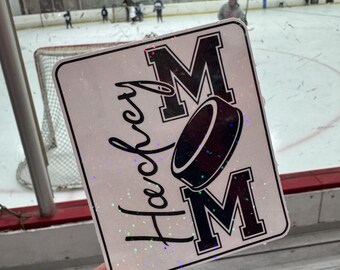 Glitter Hockey Mom Sticker: Waterproof Vinyl Decal
