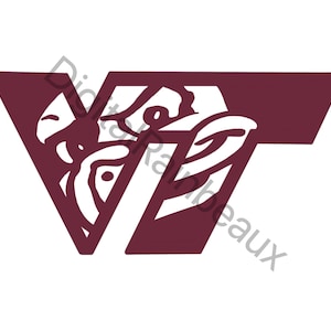 Custom Virginia Tech Graphic - thick outline filled in