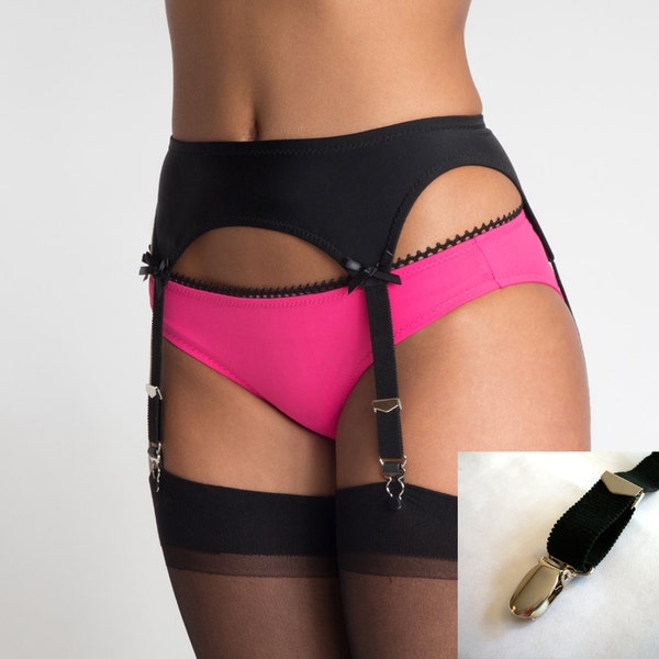 Liguero resistente para calcetines hasta el muslo con clips metálicos - Más colores
