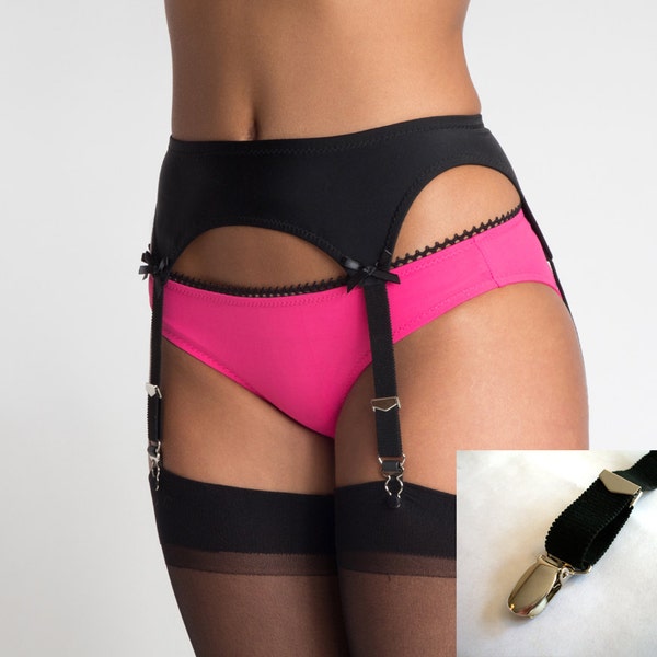 Sturdy Thigh High Sock Garter Belt with Metal Clips - More colors