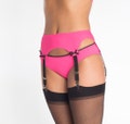 Hot Pink and Black Garter Belt - More Colors