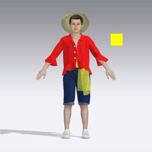 Cyfrowy wzór do szycia kurtki Monkey D Luffy, rozmiary dla nastolatków, klatka piersiowa 31-39