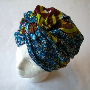 Sewing Pattern: Cotton Print Turban, One Size Fits Most, Easy Sew