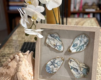Oyster Shell Shadow Box (4 Oysters) - Etsy