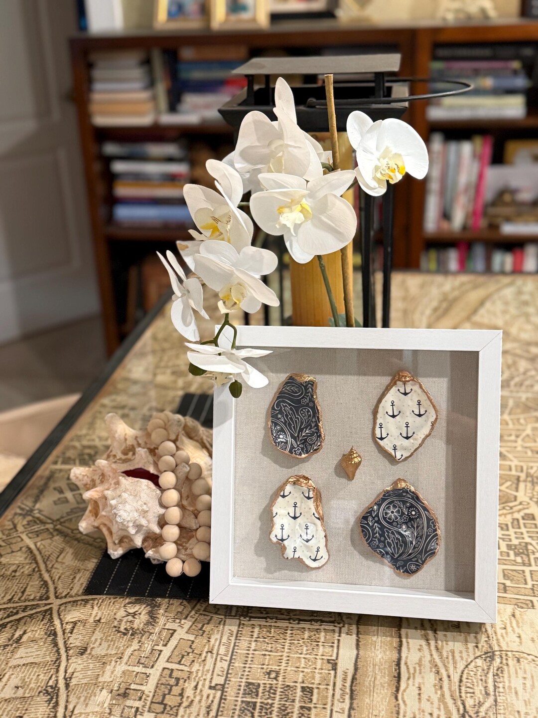 Nautical Oyster Shell Shadow Box - Etsy