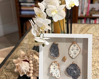 Nautical Oyster Shell Shadow Box