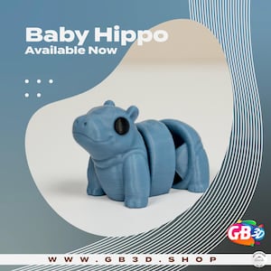 Baby Hippo - 3D Printed keychain and cute fidget toys