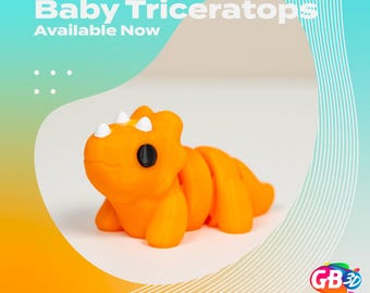 3D Printed Baby Triceratops – Cute Dinosaur Fidget Toy