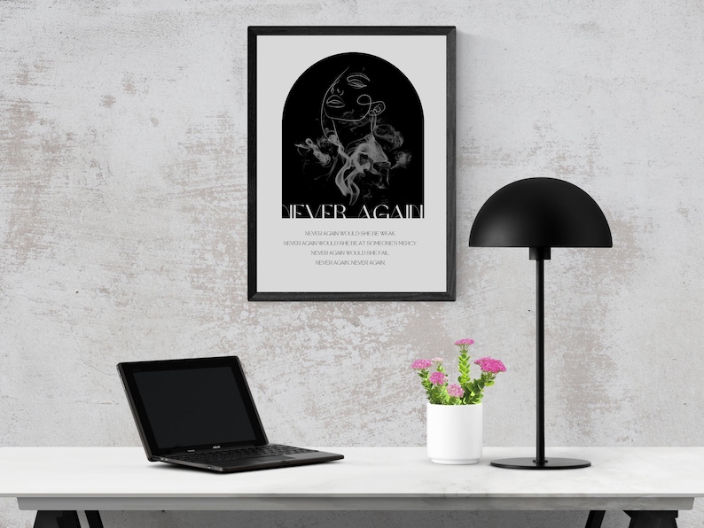 Nesta Archeron 'Never Again' Quote Print: A Court of Silver Flames (Digital Download) image 2