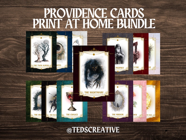 All Providence Cards | Shepherd King Series | One Dark Window | Digital Download | Double Sided | Wall Art | Book Lovers | Booktok | Rachel Gillig