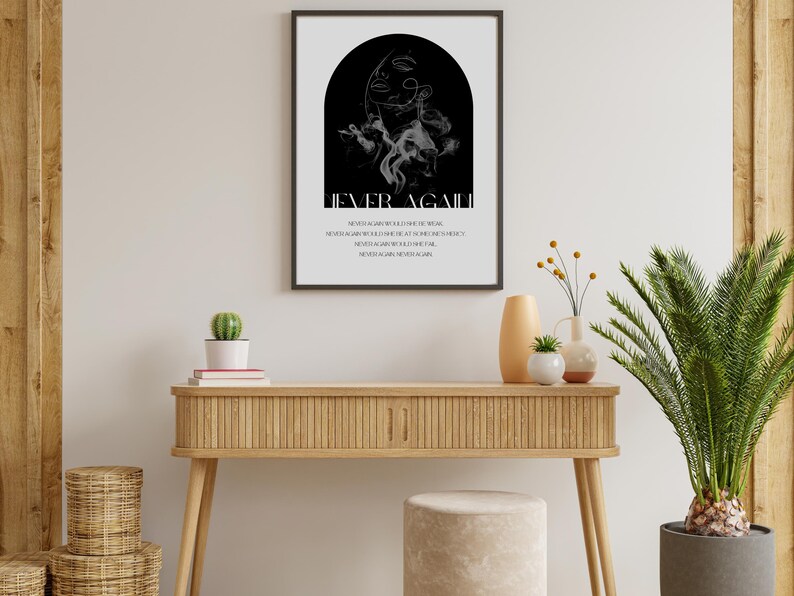 Nesta Archeron 'Never Again' Quote Print: A Court of Silver Flames (Digital Download) image 3