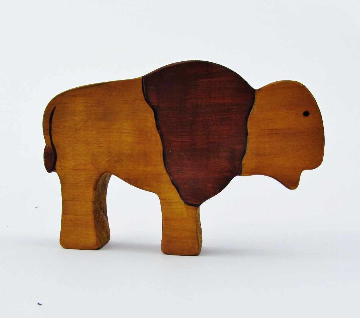 Wooden Buffalo Toy waldorf bison animal figure natural Etsy