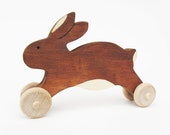 Wooden Easter Bunny Toy  Easter Rabbit gift- eco friendly natural kids
