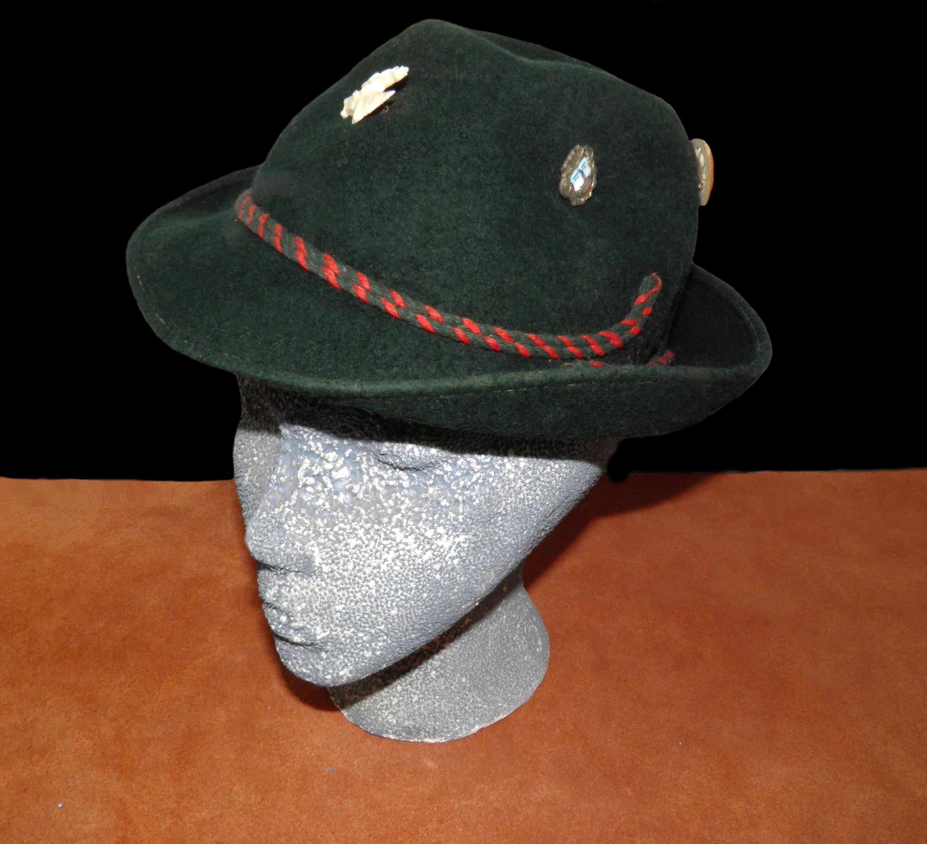 German Tyrol Hat Octoberfest Lodenhut Alpine Red Feather Size 50 VTG Scandi Felt Amazon.com: Traditional German Bavarian Red Felt Fedora for  main image 4