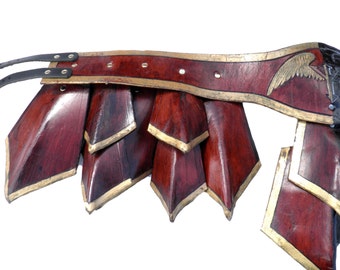 Womens Leather Valkyrie Fantasy Armor Waist Belt - Norse Goddess Hel - Medieval - LARP - Comic Con