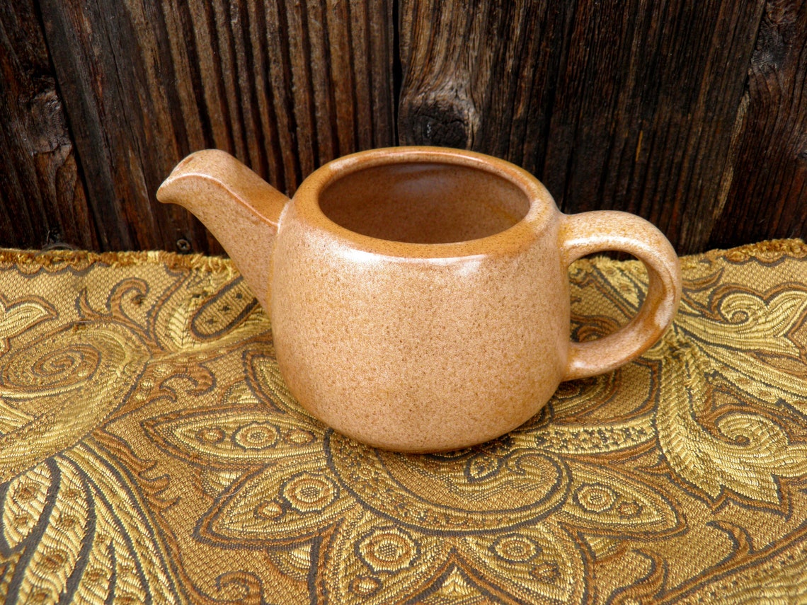 Frankoma Small Caramel Brown Speckled Teapot No. 6J Vintage Etsy