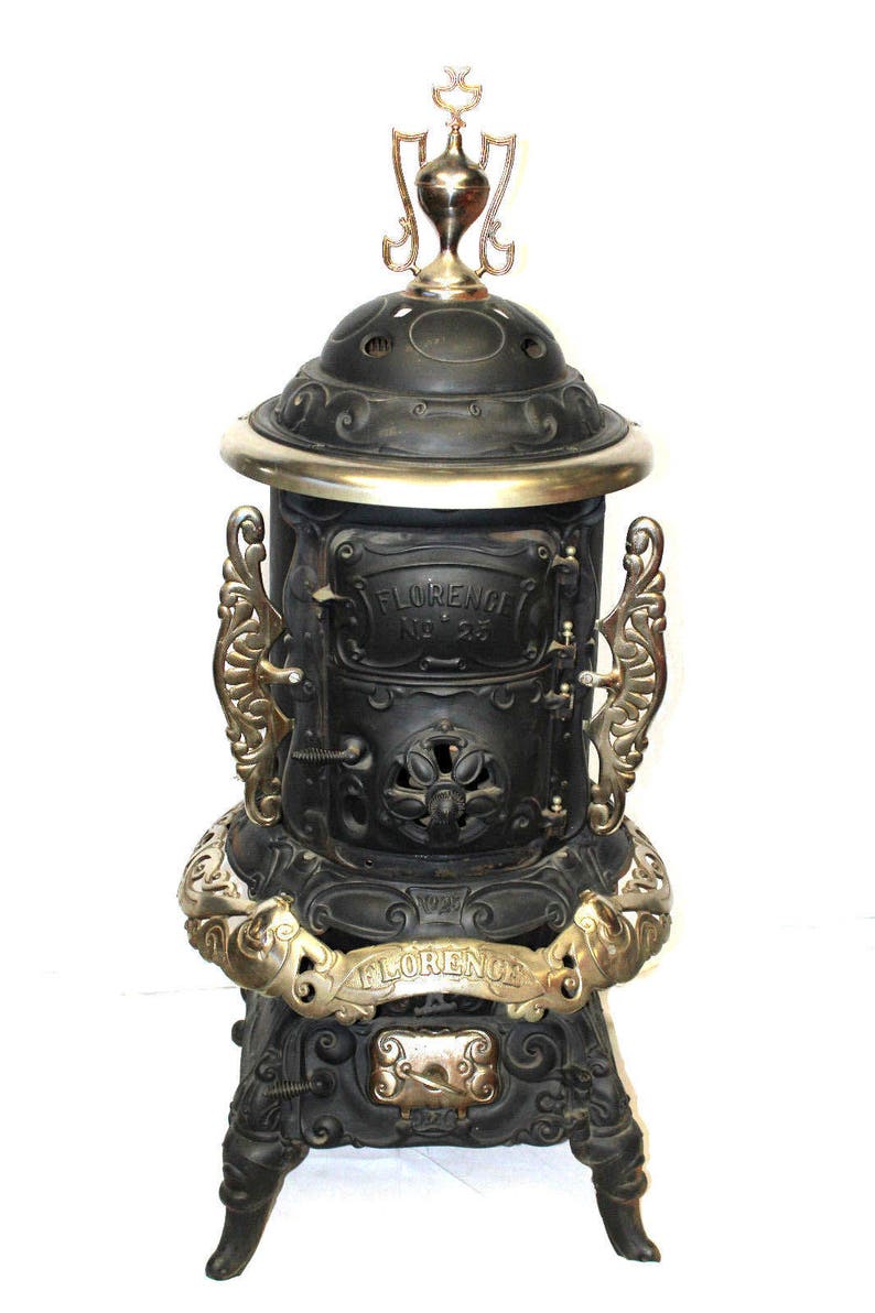 Antique Cast Iron Chrome Plated Wood Stove Front Plate Etsy