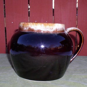 No. 11 Bean Pot Gourmet Ceramic Crock Jar, Pfaltzgraff #80 U.S.A. , Casserole Pot, Primitive Americana Pottery, 1970's Stoneware 4 qt. Jar