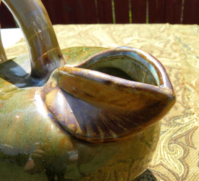 Green Apple Pitcher, Ceramic Food Art Jug, Vintage Glazed Ceramic Fruit Pitcher #6082, Handcrafted Collectible Art Pottery image 7