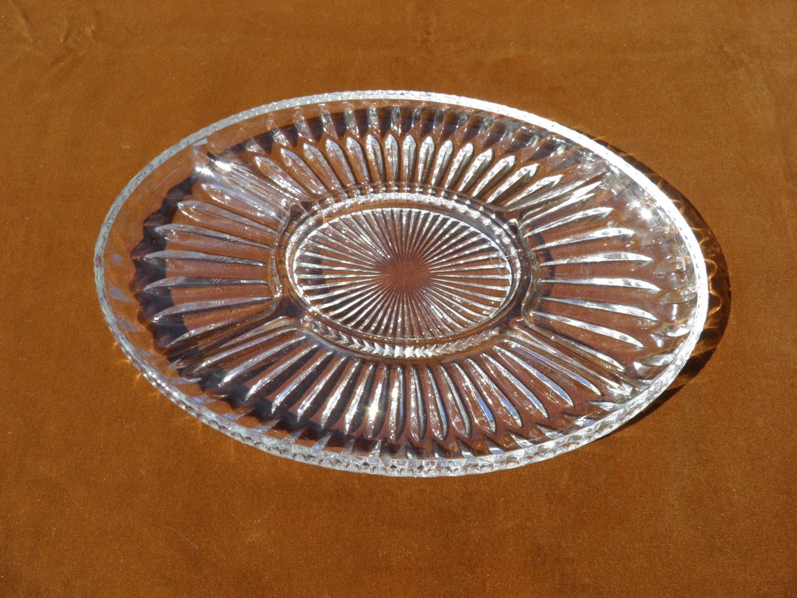 5part Divided Oval Relish Tray Serving Platter Alexandria Etsy