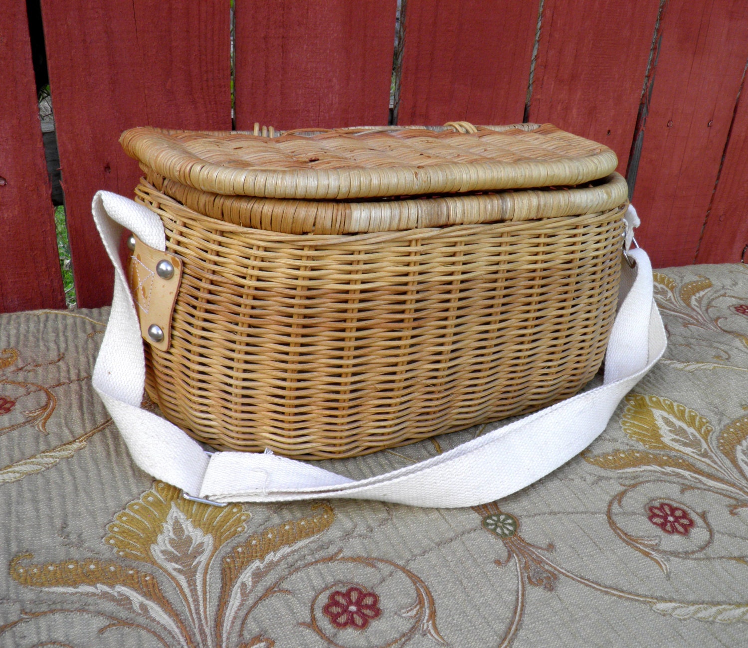 Vintage Creel Fishing Basket, Wicker Fishing Basket, Fly Fishing Creel,  Camp Fish Tackle Basket, Rustic Cabin & Log Lodge Decor, Willow Reed 