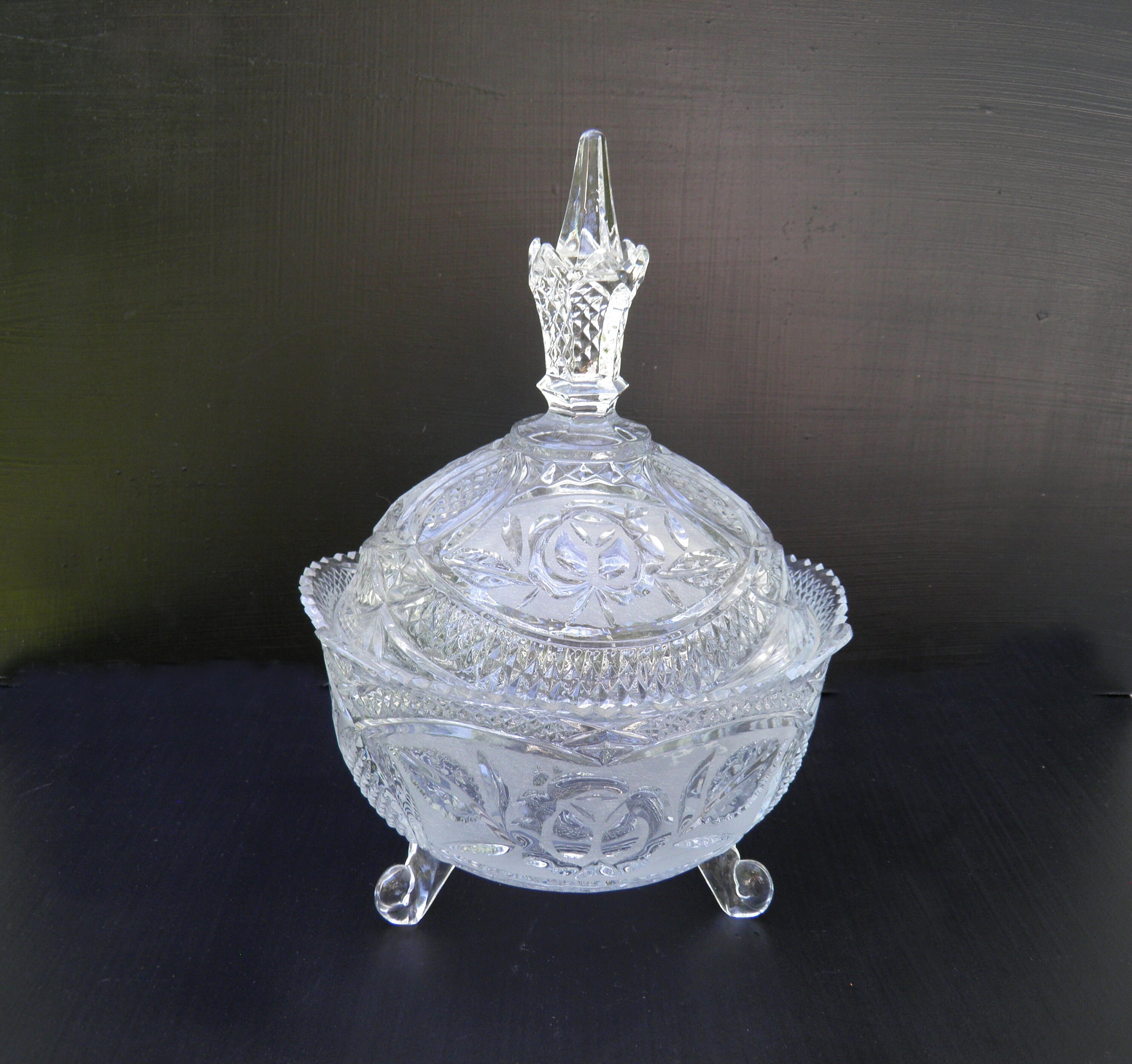 1960's Anna Hutte 24 Lead Crystal Compote Candy Dish Etsy