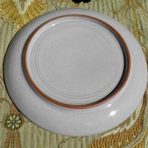 Bavarian Style Red Ware Desert Plates Saucers with Floral Motif Ceramic Redware Clay 4 Piece Set image 3