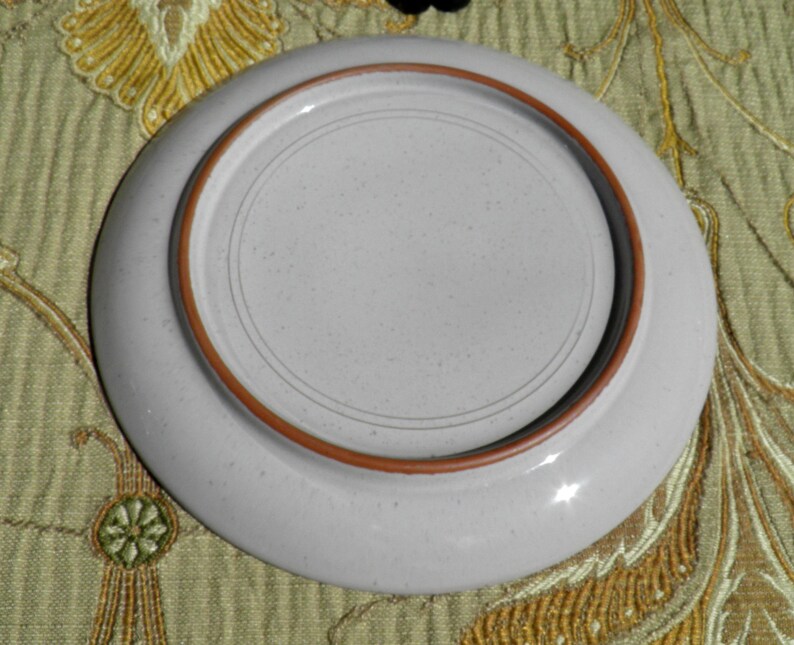 Bavarian Style Red Ware Desert Plates Saucers with Floral Motif Ceramic Redware Clay 4 Piece Set image 3