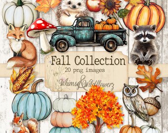 Fall Collection 20 PNG Digital Images | Autumn Clipart