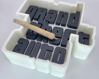 Grand Theft Auto Ashtray - 3D Printed GTA Novelty Ashtray, Gamer Stoner Gift, Smoking Accessory