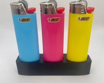 3 BIC Lighter Holder - Display Stand for 3 BIC Lighters (Lighter not included)