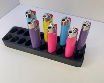 20 BIC Lighter Holder - Rotated Row Display Stand for BIC Lighters (Lighter not included)