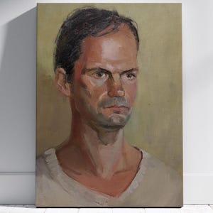 Vintage original painting &quot;Portrait&quot; Ukrainian artist Lavrinenko Y,oil painting,impressionism,portrait of a man,art,painting,realism,nature