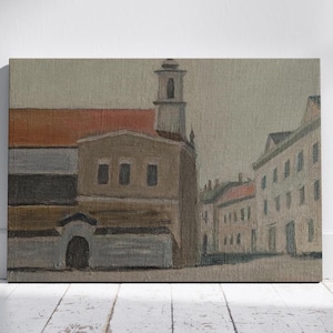 Vintage original painting Ukrainian artist M.Yatsenko,oil painting,Cityscape,vintage painting, impressionism,arts,landscape, city, street