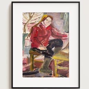 Vintage original painting Ukrainian artist M.Yatsenko,oil painting,impressionism,etude,portrait sketch,girl, girl is painting a picture,arts