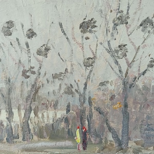 PINTURA ORIGINAL VINTAGE. "parque" Artista ucraniano Pilipenko I.Ya, pintura a óleo, 1986, paisagem, pintura soviética, impressionismo, impasto