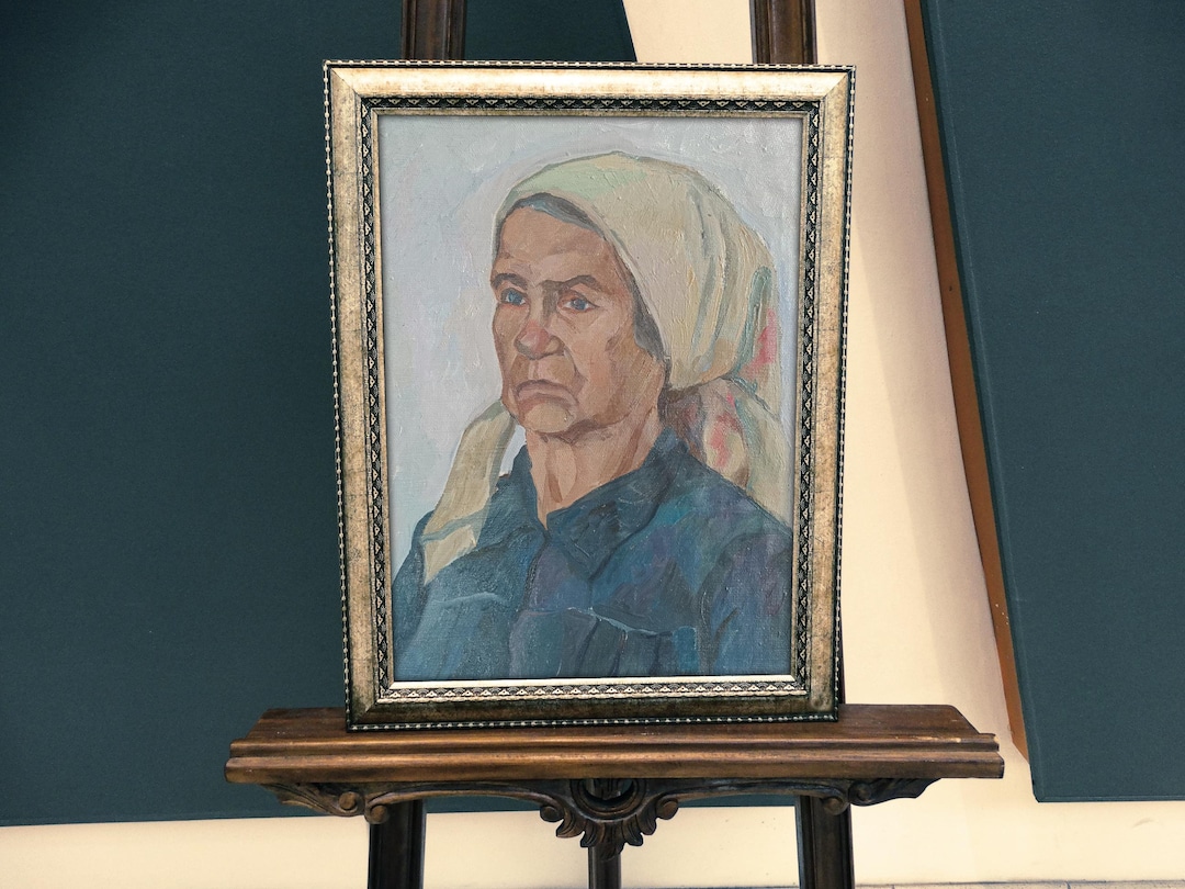 Vintage Original Painting "woman" Ukrainian Artist Krasnaya T.I. Oil ...