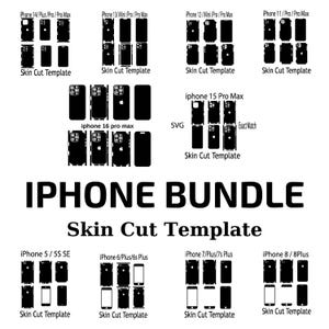SVG Apple iPhone All Bundle (Including iPhone 16 series) Skin Template - Full Wrap Skin Cutting Template, Silhouette, Cricut Vector Cut File