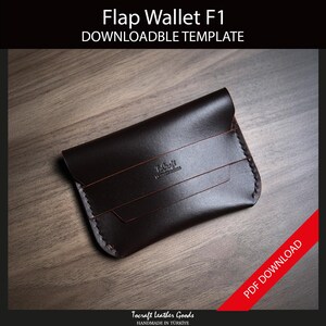 Flap Wallet F1 Digital Pattern PDF - Minimalist Foldable Leather Wallet Template